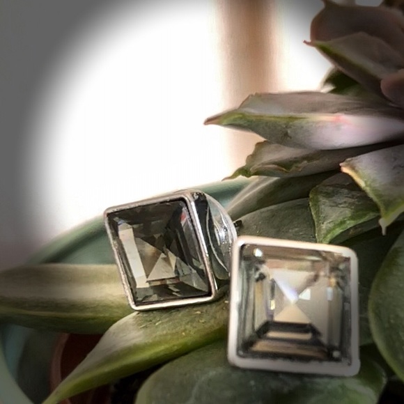 Ann Taylor smokey crystal studs - Picture 2 of 4